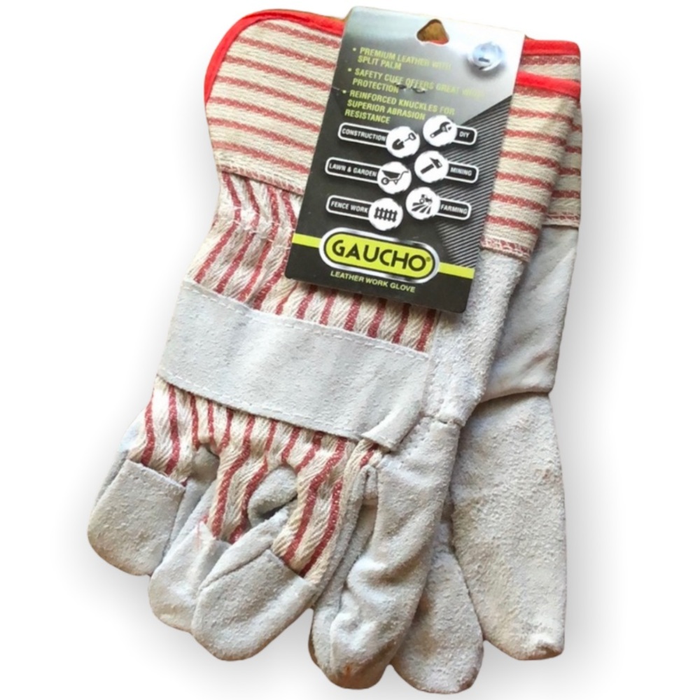 NWT Gaucho leather reinforced work gloves